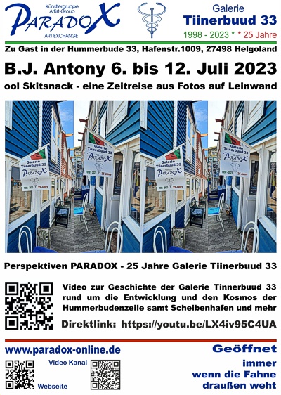 Hummerbude PARADOX Plakat B.J. Antony