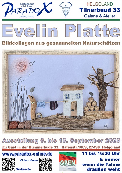 Hummerbude PARADOX Plakat Ausstellung Evelin Platte 2026 Hummerbude PARADOX Plakat Ausstellung Evelin Platte 2026