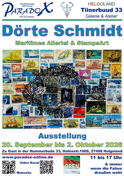 Hummerbude PARADOX Plakat Ausstellung Dörte Schmidt 2026 Hummerbude PARADOX Plakat Ausstellung Dörte Schmidt 2026